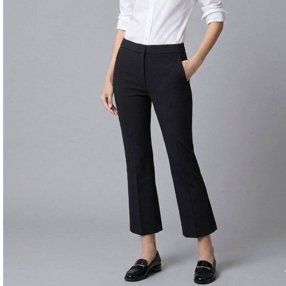 J.Crew Nicki Flare Pant Womens Size 10 Tall Black Stretch Dress Trousers NWT
